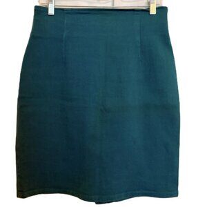 Vintage Lerner 21" Teal Mini Pencil Skirt Sz Medium